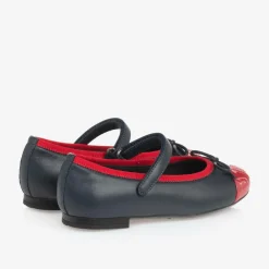 Dolce amp; Gabbana Pumps & Ballerinas|Pumps & Ballerinas*Girls Navy Blue Embroidered Leather Pumps
