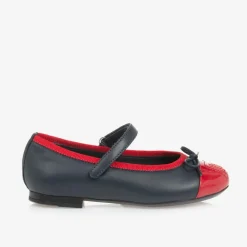 Dolce amp; Gabbana Pumps & Ballerinas|Pumps & Ballerinas*Girls Navy Blue Embroidered Leather Pumps