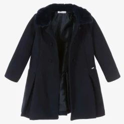 Patachou Coats & Jackets*Girls Navy Blue Felted Coat