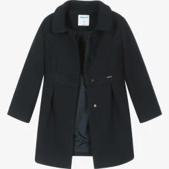 Mayoral Coats & Jackets*Girls Navy Blue Felted Coat