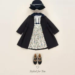 Beatrice amp; George Coats & Jackets*Girls Navy Blue Felted Coat