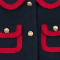 Patachou Coats & Jackets*Girls Navy Blue Felted Coat