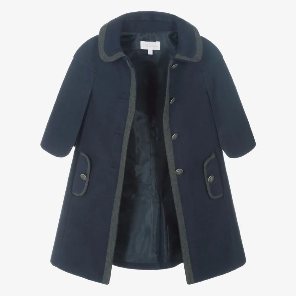 Patachou Coats & Jackets*Girls Navy Blue Felted Coat