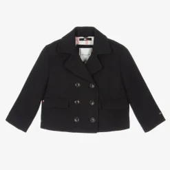 Tommy Hilfiger Coats & Jackets*Girls Navy Blue Felted Peacoat