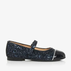 Childrensalon Occasions Bar Shoes|Bar Shoes*Girls Navy Blue Glittery Mary Jane Shoes