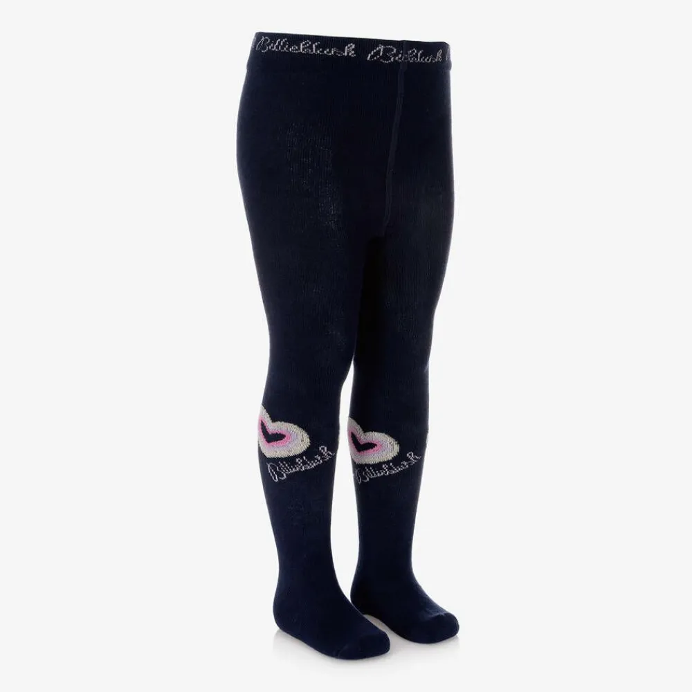 Billieblush Tights*Girls Navy Blue Heart Tights
