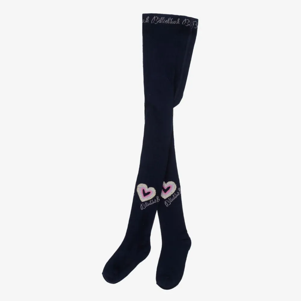 Billieblush Tights*Girls Navy Blue Heart Tights