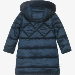 Mayoral Coats & Jackets*Girls Navy Blue Hooded Puffer Coat