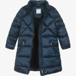 Mayoral Coats & Jackets*Girls Navy Blue Hooded Puffer Coat
