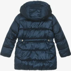 Mayoral Coats & Jackets*Girls Navy Blue Hooded Puffer Coat