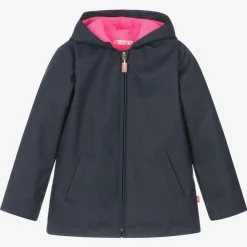 Billieblush Coats & Jackets*Girls Navy Blue Hooded Raincoat