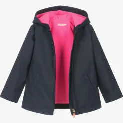 Billieblush Coats & Jackets*Girls Navy Blue Hooded Raincoat