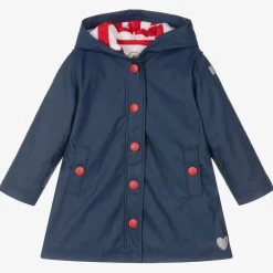 Hatley Coats & Jackets*Girls Navy Blue Hooded Raincoat