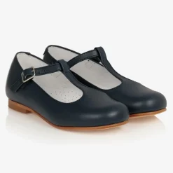 Beatrice amp; George Traditional Shoes|Bar Shoes*Girls Navy Blue Leather T-Bar Shoes
