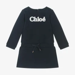 Chloé Dresses*Girls Navy Blue Organic Cotton Dress