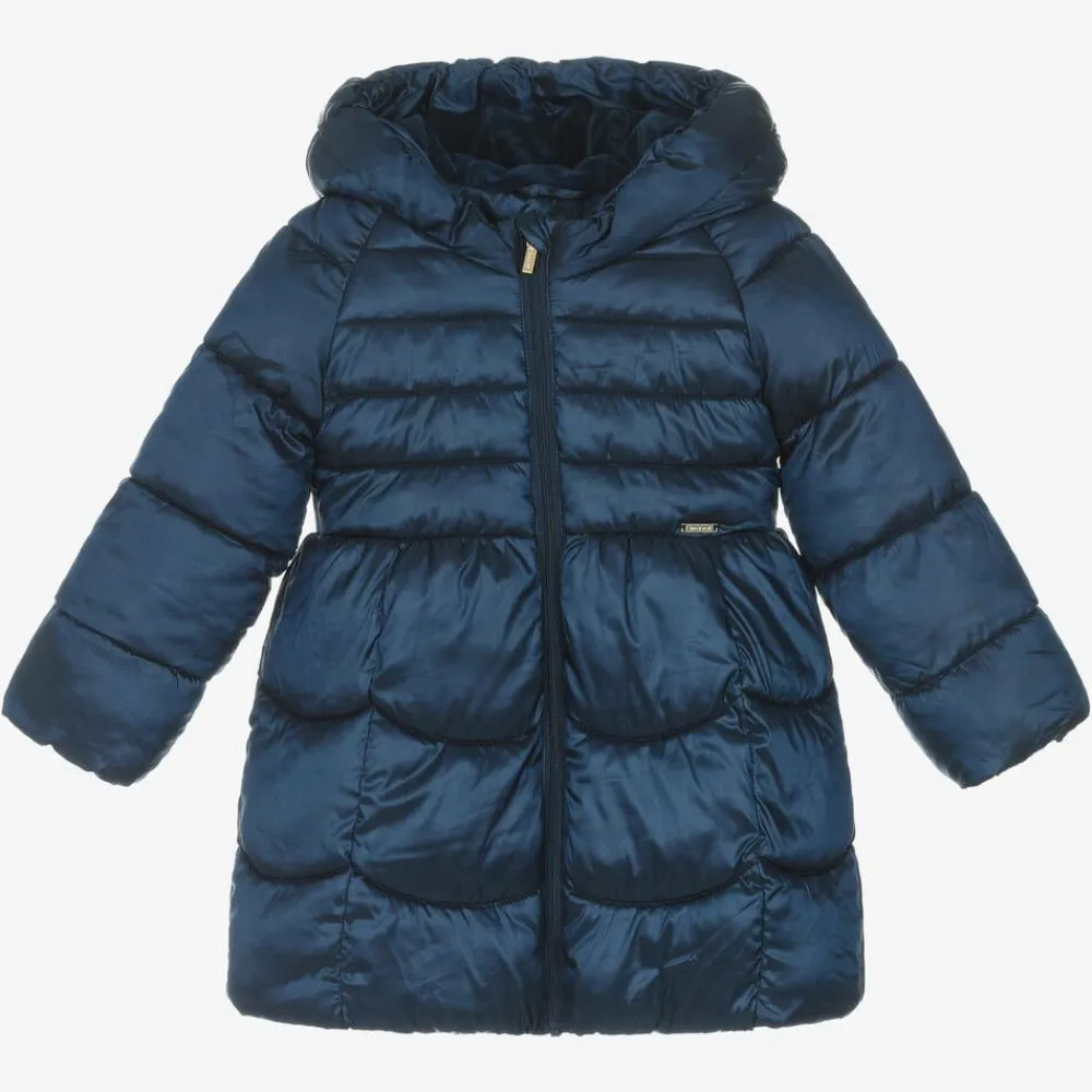 Mayoral Coats & Jackets*Girls Navy Blue Puffer Coat