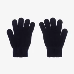 Billieblush Gloves & Mittens*Girls Navy Blue Sequin Heart Gloves