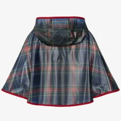 Dolce amp; Gabbana Coats & Jackets*Girls Navy Blue Tartan Rain Cape
