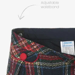 Mayoral Shorts*Girls Navy Blue Tartan Tweed Shorts