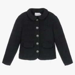 EIRENE Coats & Jackets*Girls Navy Blue Tweed Blazer
