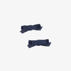 Bowtique London Hair Accessories*Girls Navy Blue Velvet Bow Hair Clips (2 Pack)