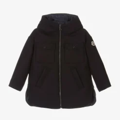 Moncler Enfant Coats & Jackets*Girls Navy Blue Wool Coat