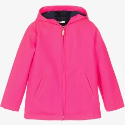 Billieblush Coats & Jackets*Girls Neon Pink Hooded Raincoat