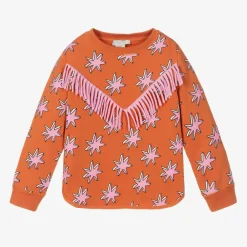 Stella McCartney Kids Tops*Girls Orange Cotton Cosmic Star Sweatshirt