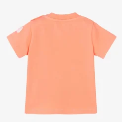 Moncler Enfant Tops*Girls Orange Cotton Logo T-Shirt