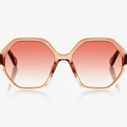 Chloé Clothing Accessories*Girls Orange Hexagonal Sunglasses