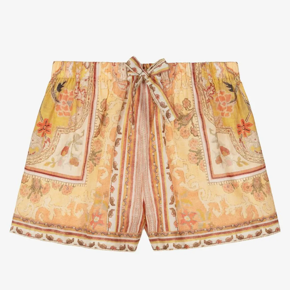 Zimmermann Shorts*Girls Orange Patterned Cotton Shorts mustardmulti
