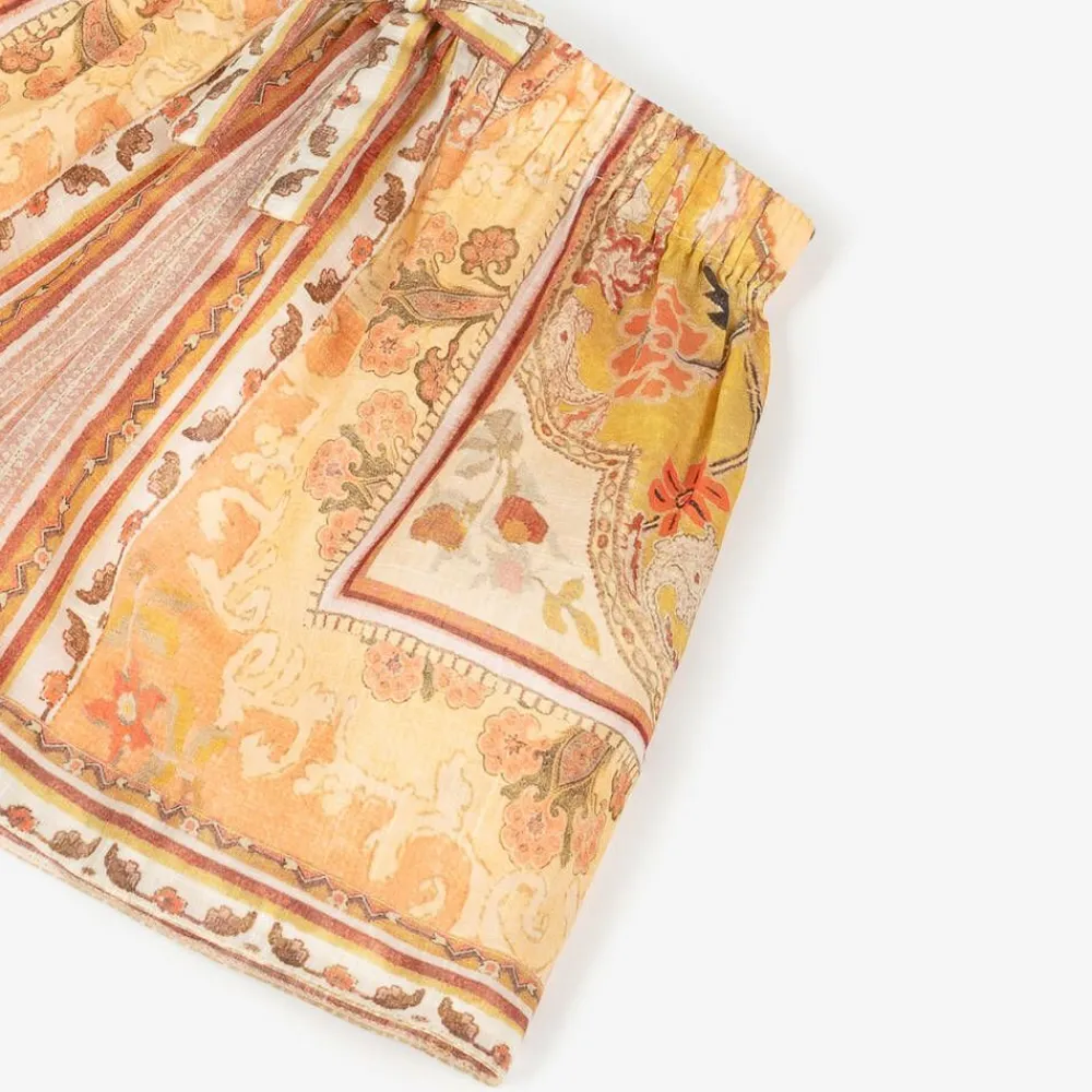 Zimmermann Shorts*Girls Orange Patterned Cotton Shorts mustardmulti