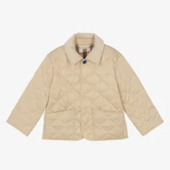 Burberry Coats & Jackets*Girls Pale Beige Quilted Jacket PaleStone