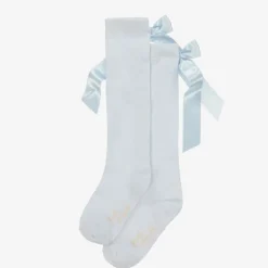 Pretty Originals Socks*Girls Pale Blue Cotton Bow Socks