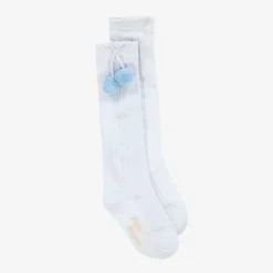 Pretty Originals Socks*Girls Pale Blue Pom-Pom Cotton Socks