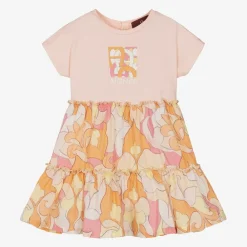 AIGNER Dresses*Girls Pale Pink & Orange Cotton Dress