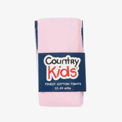 Country Kids Tights|Tights*Girls Pale Pink Cotton Knitted Tights