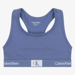 Calvin Klein Underwear*Girls Pink & Blue Cotton Cropped Tops (3 Pack)