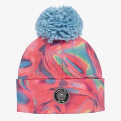 Deux par Deux Hats*Girls Pink & Blue Knit Pom-Pom Hat
