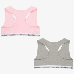 Calvin Klein Underwear*Girls Pink & Grey Cotton Bralettes (2 Pack)