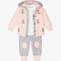Caramelo Kids Tracksuits|Tracksuits*Girls Pink & Grey Tracksuit Set