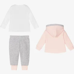 Caramelo Kids Tracksuits|Tracksuits*Girls Pink & Grey Tracksuit Set