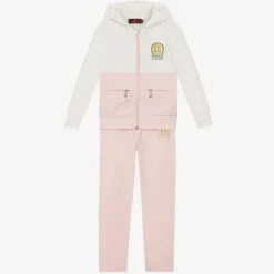 AIGNER Tracksuits*Girls Pink & Ivory Cotton Tracksuit