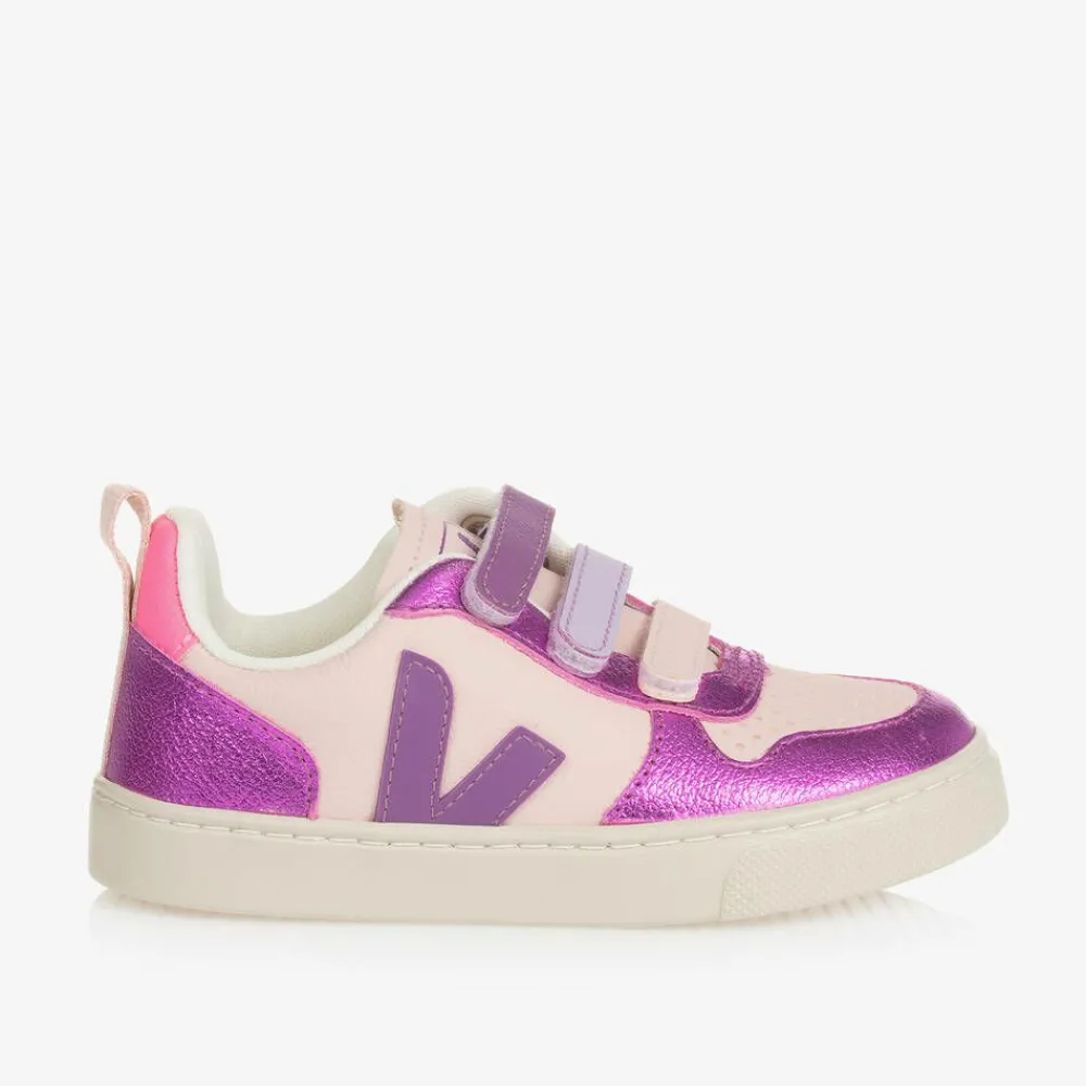 VEJA Trainers|Trainers*Girls Pink & Purple V-10 Leather Trainers