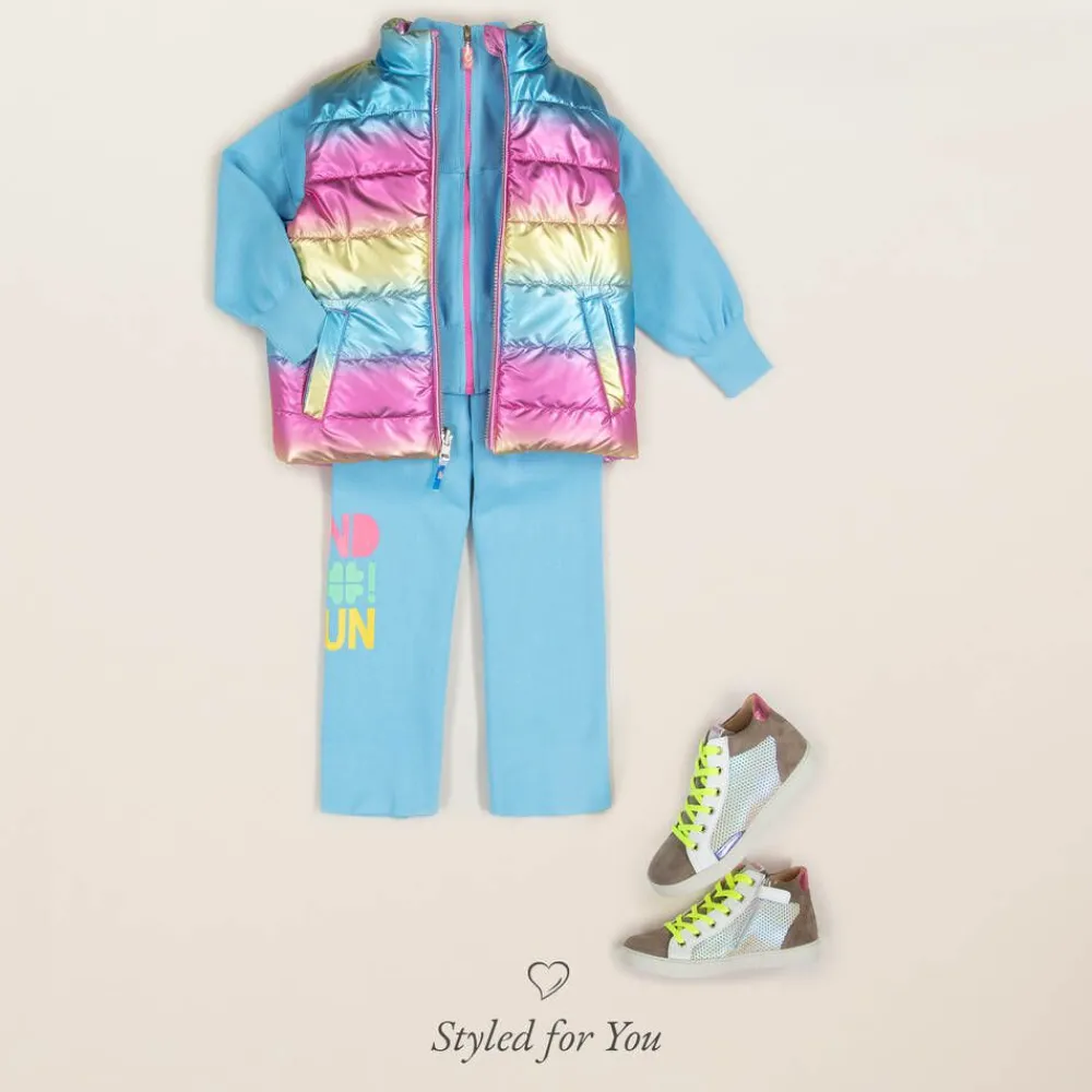 Hatley Coats & Jackets*Girls Pink & Rainbow Reversible Gilet