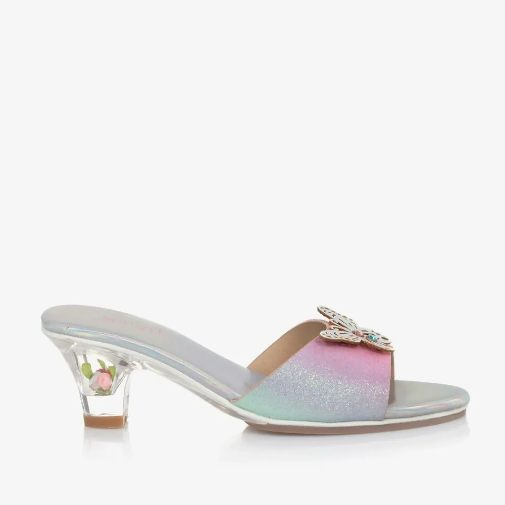 Souza Wedges & Heels|Wedges & Heels*Girls Pink & Silver Iridescent Heeled Shoes