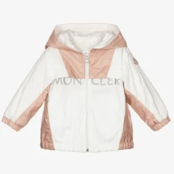 Moncler Enfant Coats & Jackets*Girls Pink & White Logo Jacket
