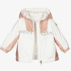 Moncler Enfant Coats & Jackets*Girls Pink & White Logo Jacket