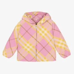Burberry Coats & Jackets*Girls Pink & Yellow Check Windbreaker Jacket