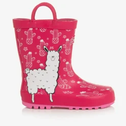 Chipmunks Rain Boots|Rain Boots*Girls Pink Alpaca Rain Boots